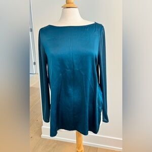 Club Monaco Women’s teal silk blouse, size large